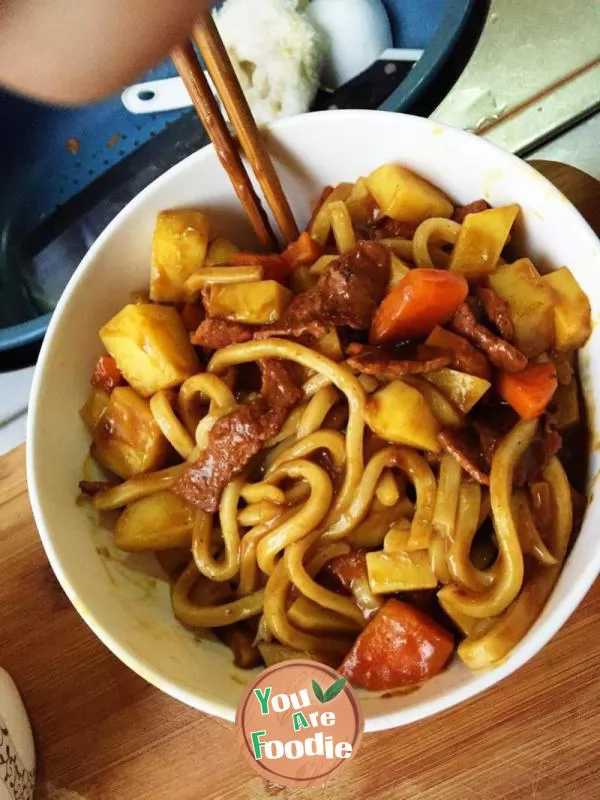 Beef noodles with Curry