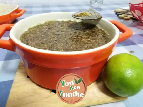 Steamed egg with mushroom sauce