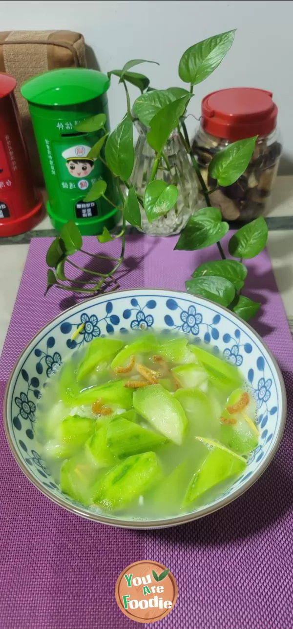 Sponge gourd soup with rice