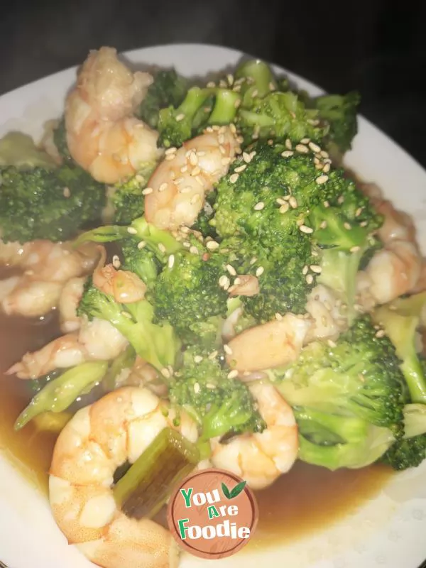 Fried shrimps with Broccoli