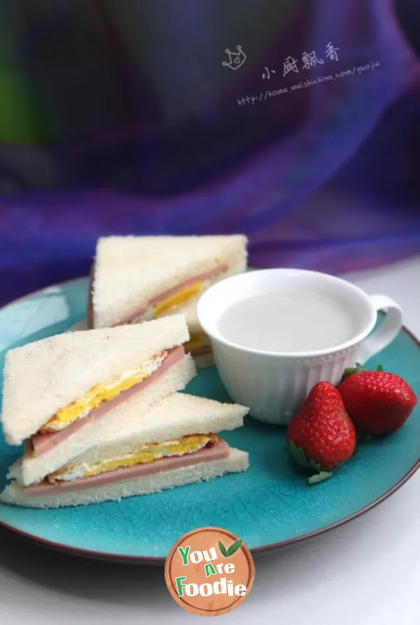 [egg and ham sandwich] five minute lazy breakfast