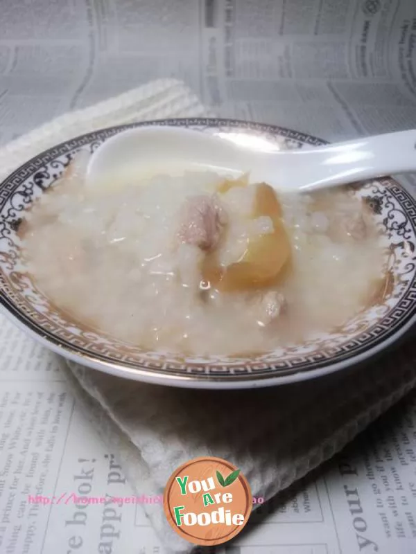 Appetizing, invigorating qi and essence -- [mustard and lean meat porridge]