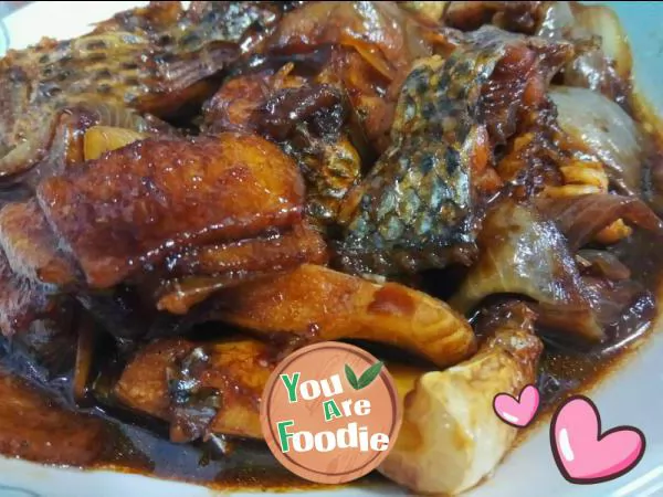 Braised longevity fish in brown sauce