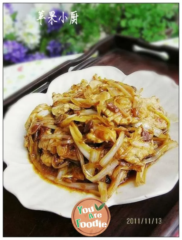 Fried meat with scallion and soybean sauce