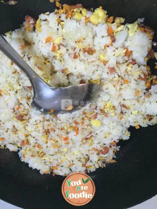 Multicolored fried egg rice