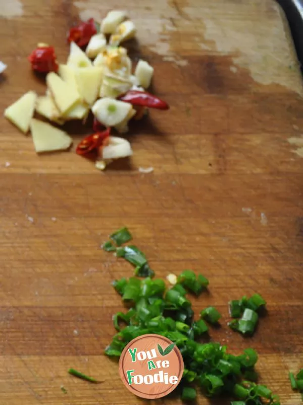 Fried tender meat slices with sweet potato