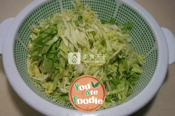 Fried noodles with shredded pork and cabbage