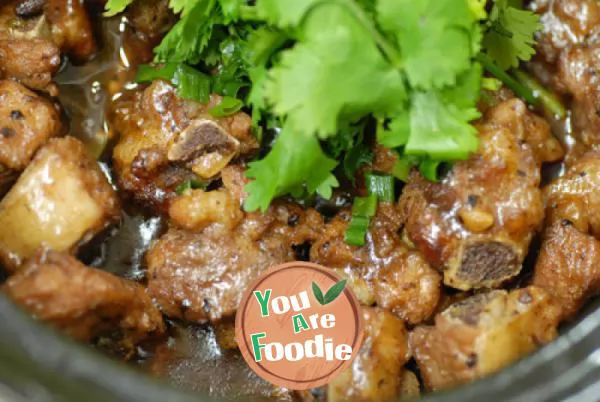 Stewed spare ribs with black bean sauce