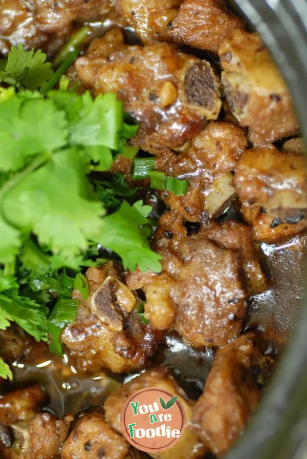 Stewed spare ribs with black bean sauce