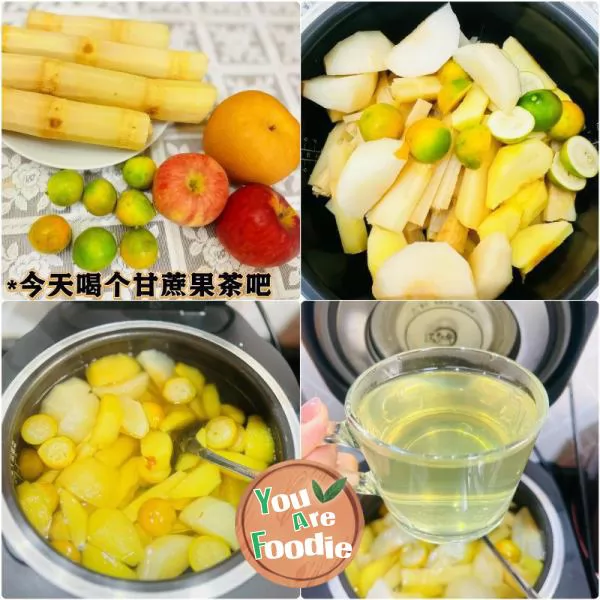 Sugar cane fruit tea that detoxifies, nourishes, moisturizes the lungs, and relieves cough