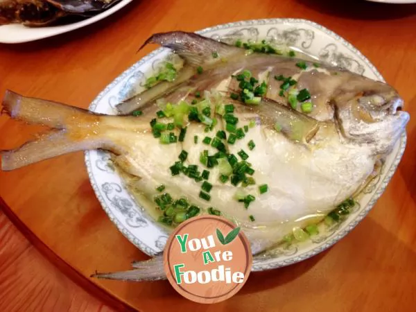 Pomfret bream with scallion oil