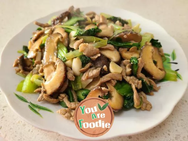 Fried Shredded Pork with Broccoli and Mushroom