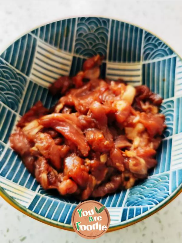 Fried pork slices with sweet potato