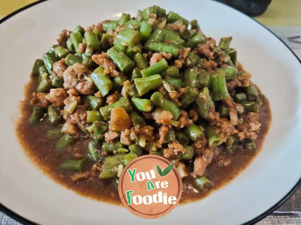 Home cooked meal minced meat and beans