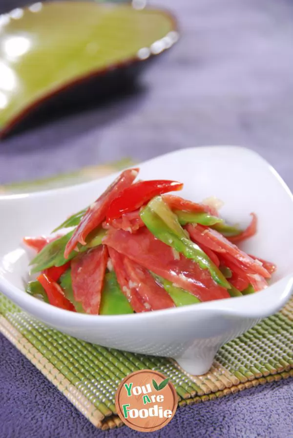 Fried sausage with bitter melon