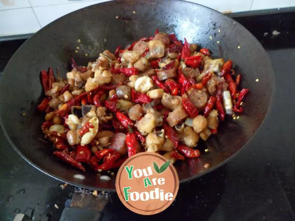 Sauteed Chicken Dices with Chili Peppers