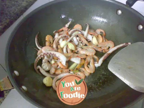 Stir fried double fresh