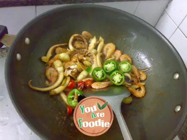 Stir fried double fresh