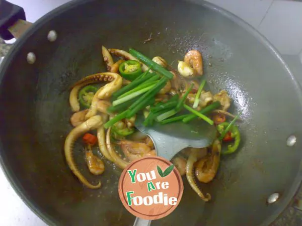 Stir fried double fresh