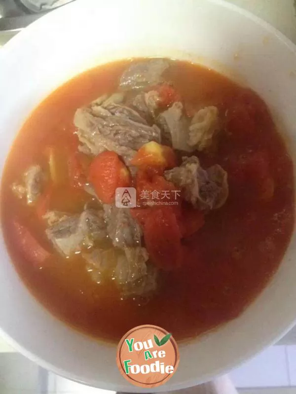 Tomato and beef brisket soup