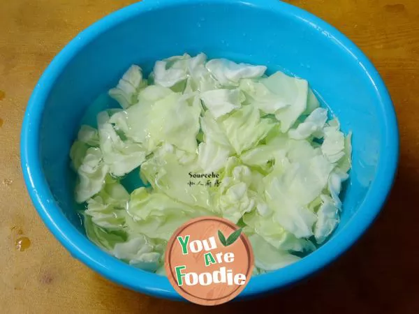 Hand shredded cold cabbage