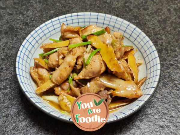 Stir fried Chicken with Ginger and Scallion