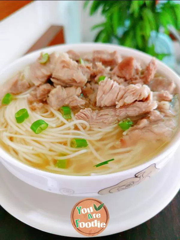 Noodles in beef broth