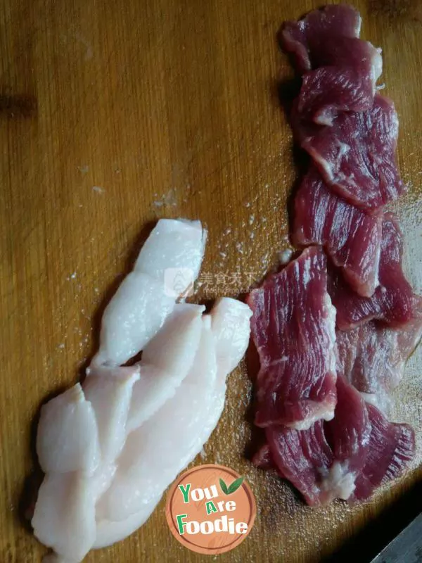 Boiled dried meat slices