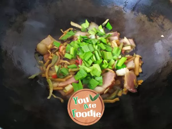 [Hunan] fried bacon with dried radish