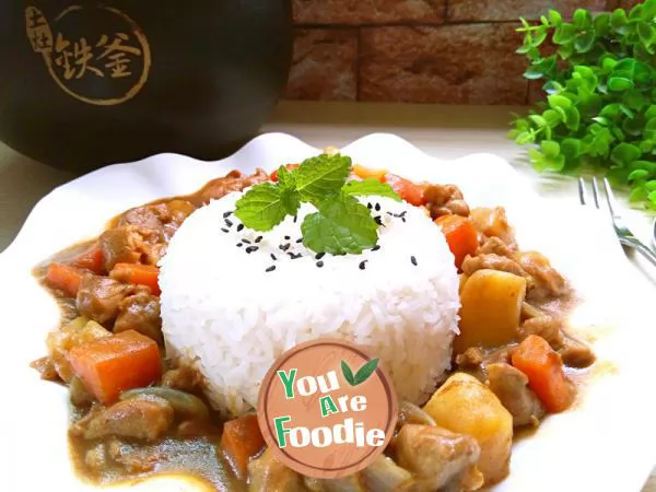 Chicken curry rice \iron kettle cooking is fragrant#