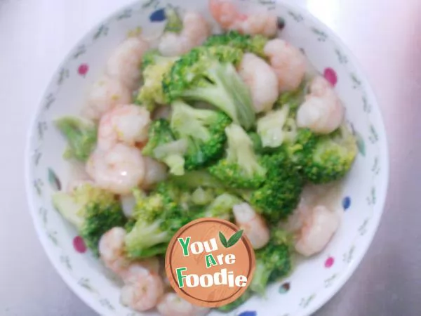 Fried shrimps with Broccoli