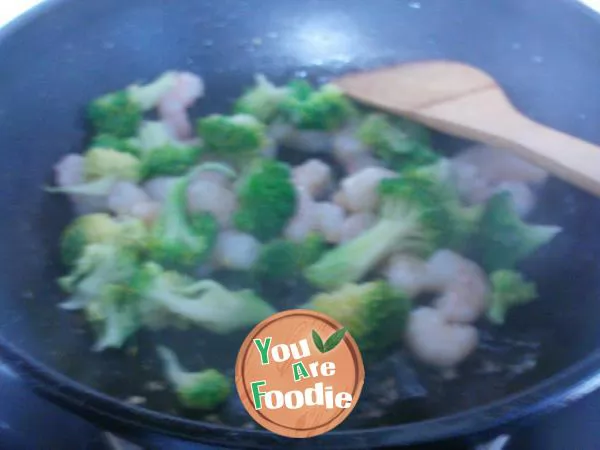 Fried shrimps with Broccoli