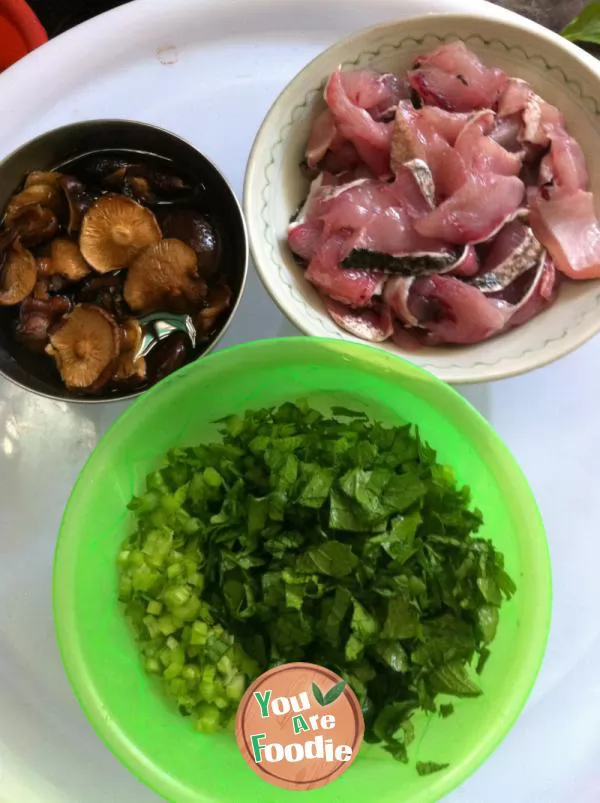 Congee with raw fish and spring vegetables