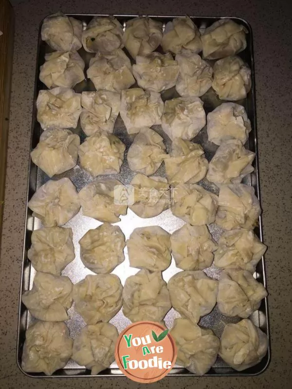 Pork, mushroom and corn wonton