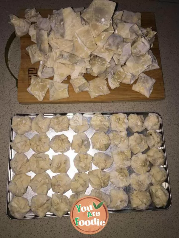 Pork, mushroom and corn wonton