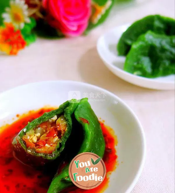 Colorful spinach dumplings