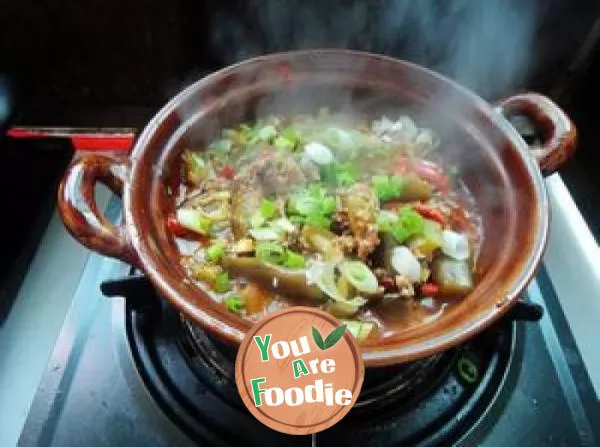 Minced meat and eggplant in casserole