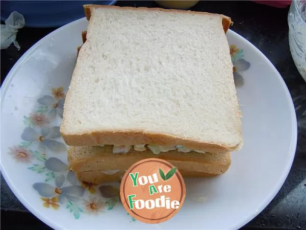 Egg ham cucumber salad sandwich