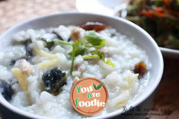 Congee with Minced Pork and Preserved Egg