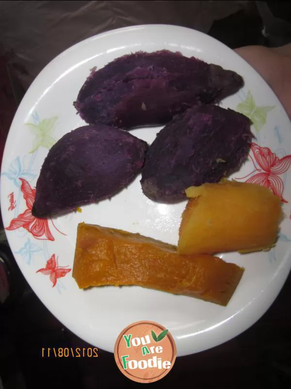 Red (purple) potato pumpkin glutinous rice balls