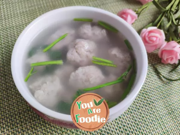 Homemade fish ball soup