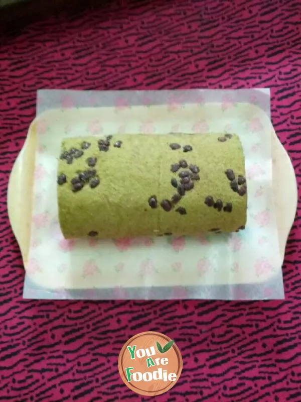 Matcha Red Bean Mousse Cake Roll