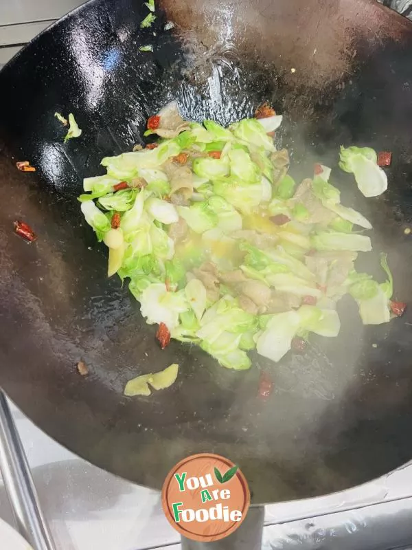 Stir fried baby vegetable with pork