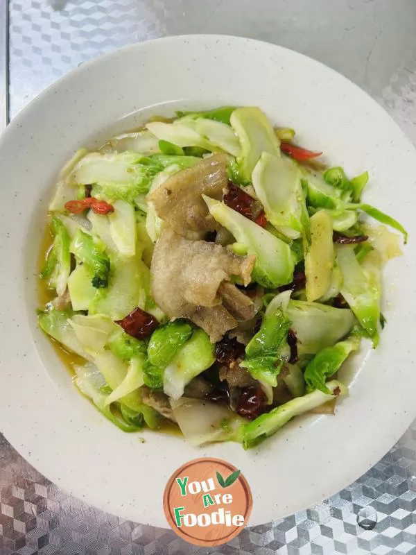 Stir fried baby vegetable with pork