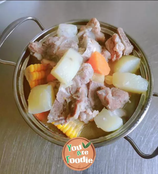 Potato and corn spareribs soup