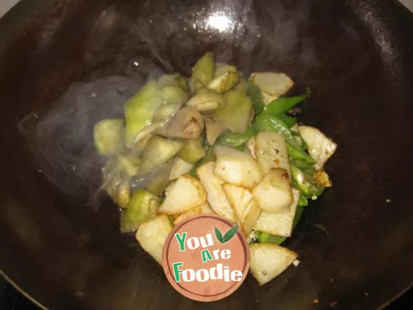 Sauteed Potato, Green Pepper and Eggplant