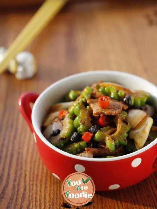 Stir fried bitter gourd with Laoganma