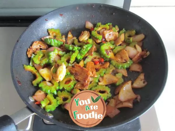 Stir fried bitter gourd with Laoganma