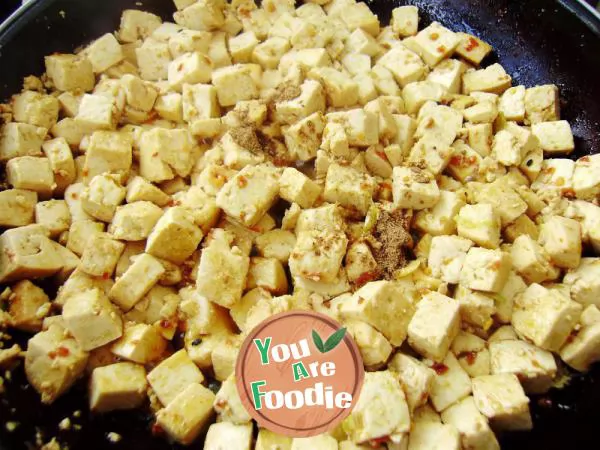 Home style stir fried - spicy fried diced tofu