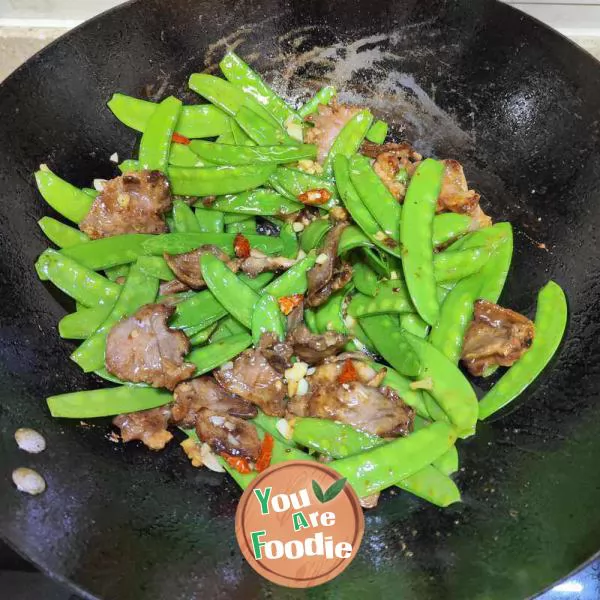 Stir fried Pork with Snow Beans